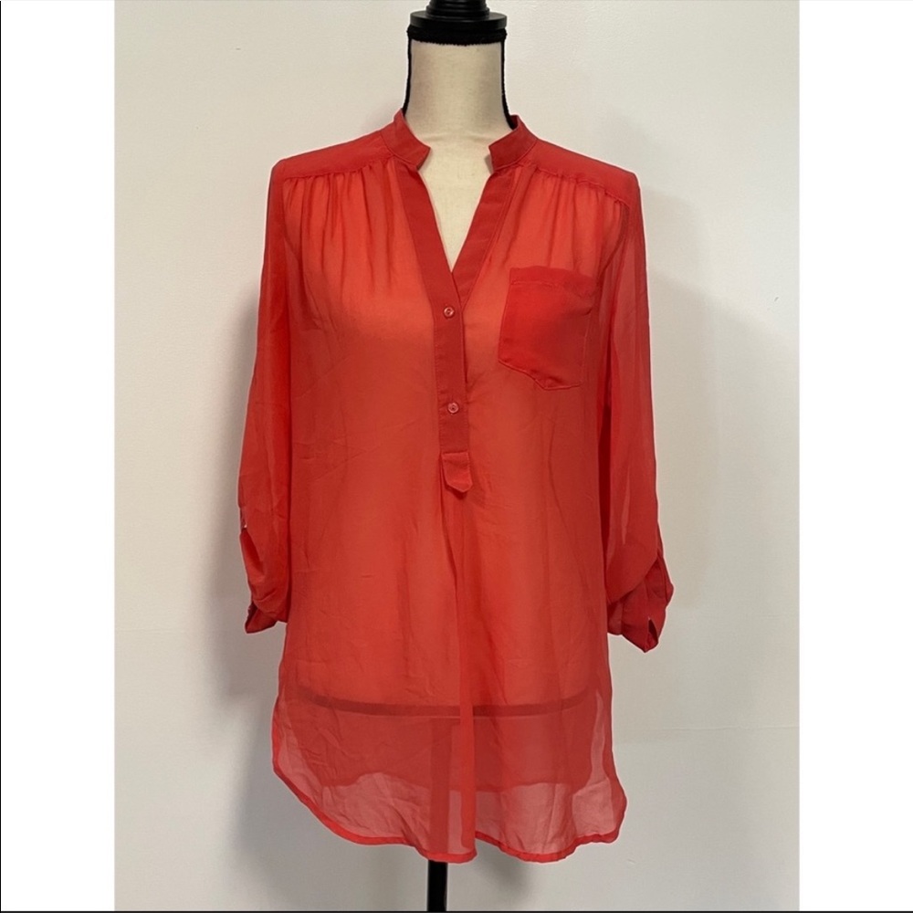 Lara's Closet Sheer Button Down Top Size M
